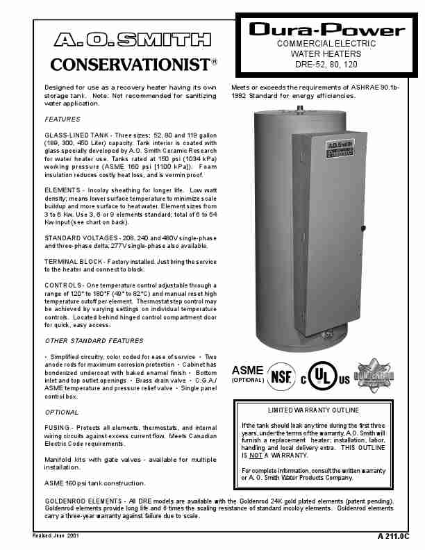 A O  Smith Water Heater DRE - 120-page_pdf
